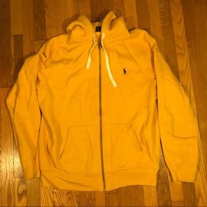Men's Polo Zip-Up Hooded Sweatshirt Size Large